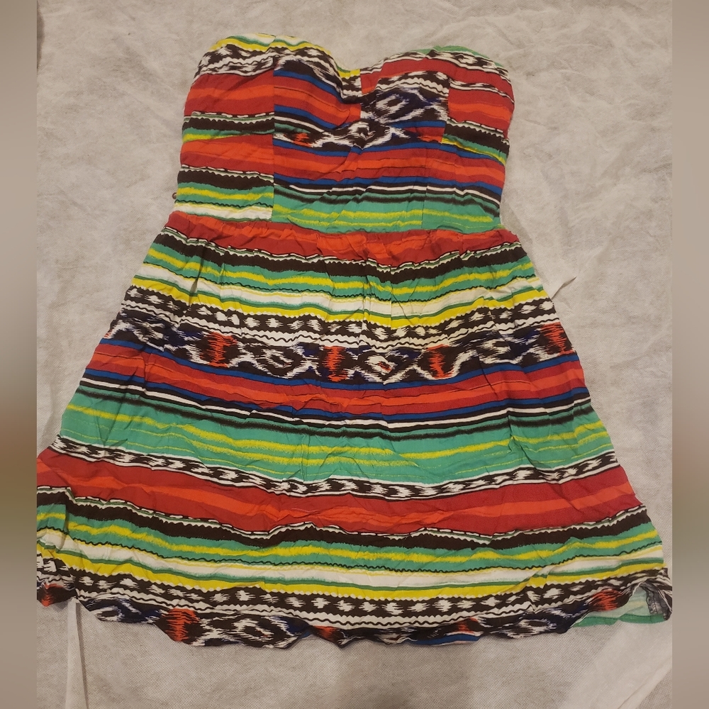 Multi Coloured Strapless Top